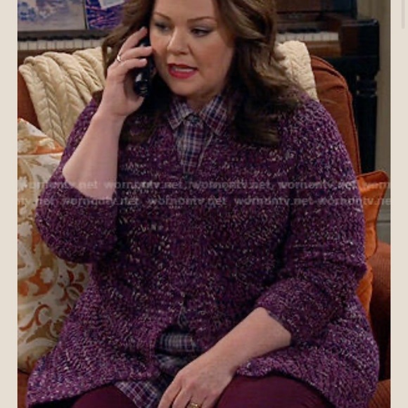 Melissa McCarthy Seven7 3x Purple Knit Cardigan - Picture 2 of 7